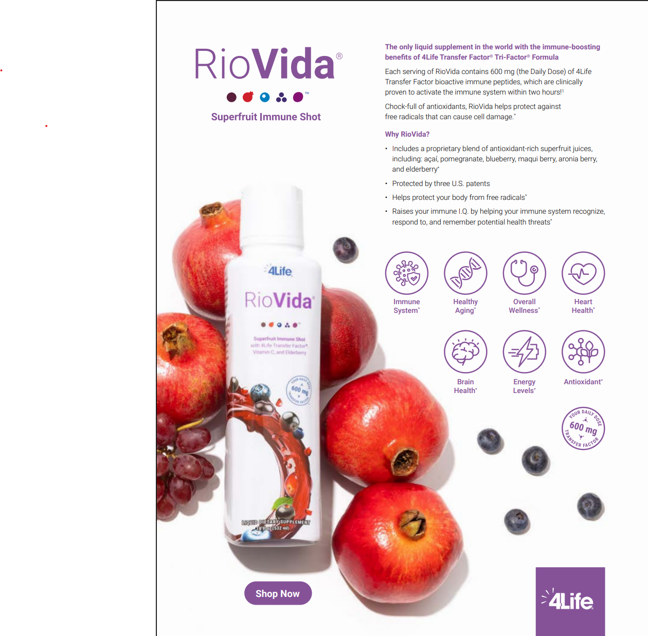 RioVida—Shot de Superfrutas para Respaldo Inmunológico y Antioxidante