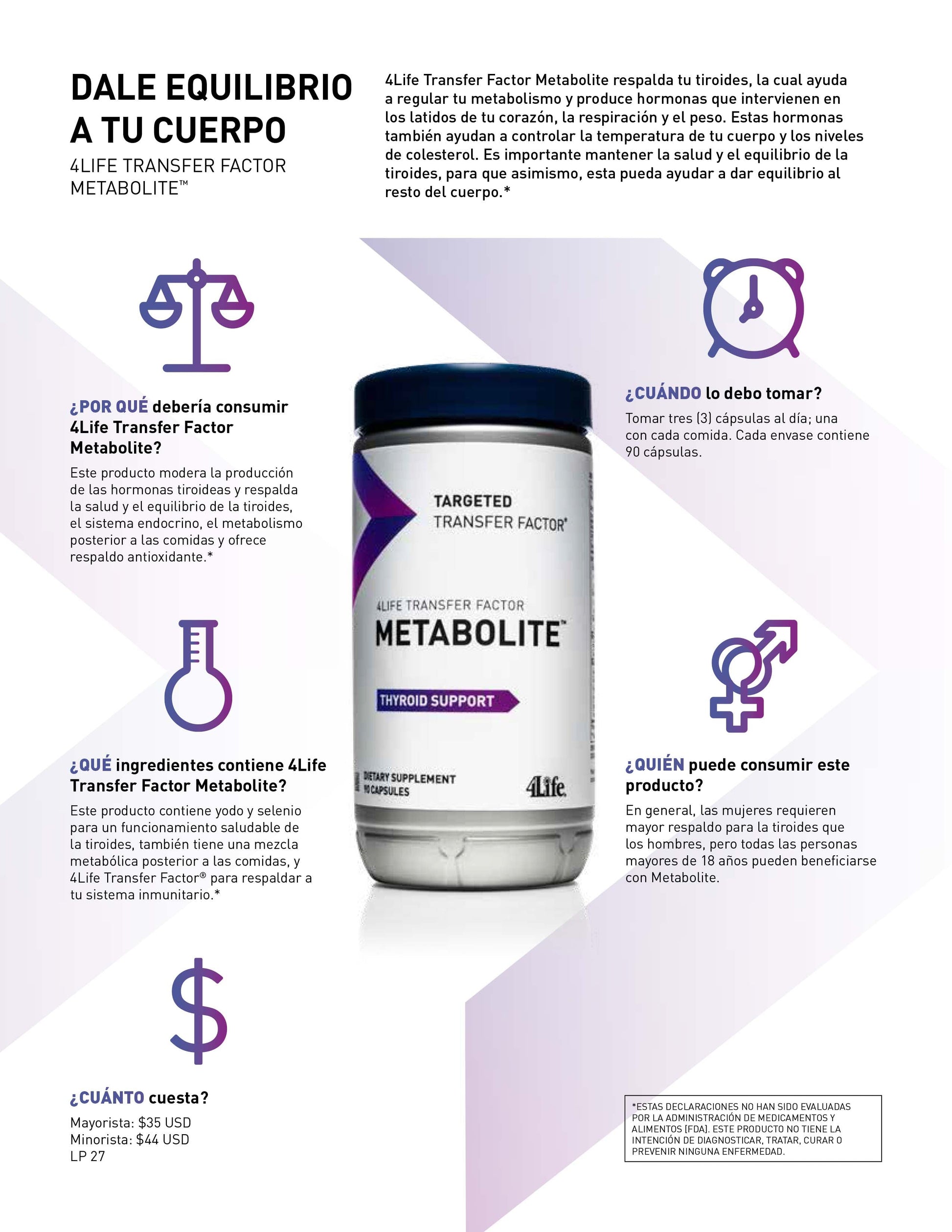 4Life Transfer Factor Metabolite - 4Life Espanol