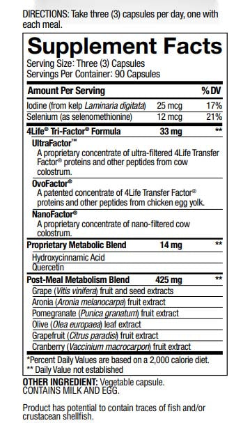 4Life Transfer Factor Metabolite - 4Life Espanol